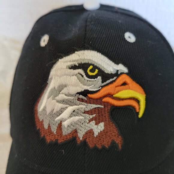 Men s Baseball Trucker Hat Embroidered Eagle Flag Flames USA Patriotic OSFA EUC - Picture 2 of 7
